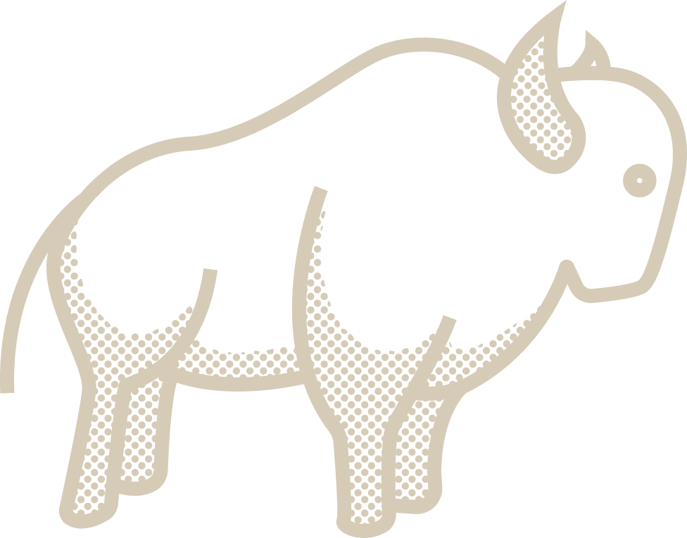 Bison illustration representing wildlife experiences in Yellowstone National Park, featured on Teton Expeditions contact page for scenic tours.