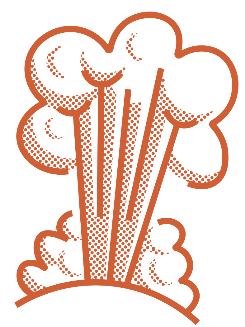 Line art illustration of Old Faithful geyser erupting, symbolizing Yellowstone's geothermal features and family-friendly adventures offered by Teton Expeditions.